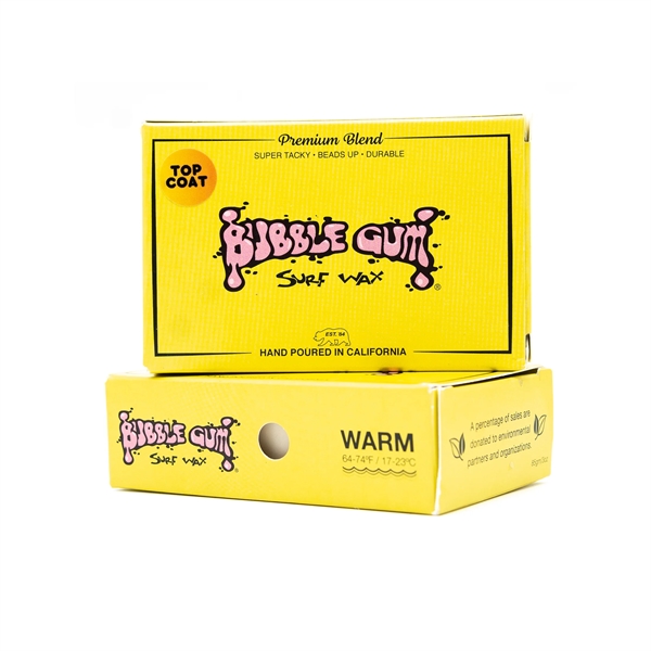 Bubble Gum Surf Wax Premium Blend - Warm 18-23°C - Yellow